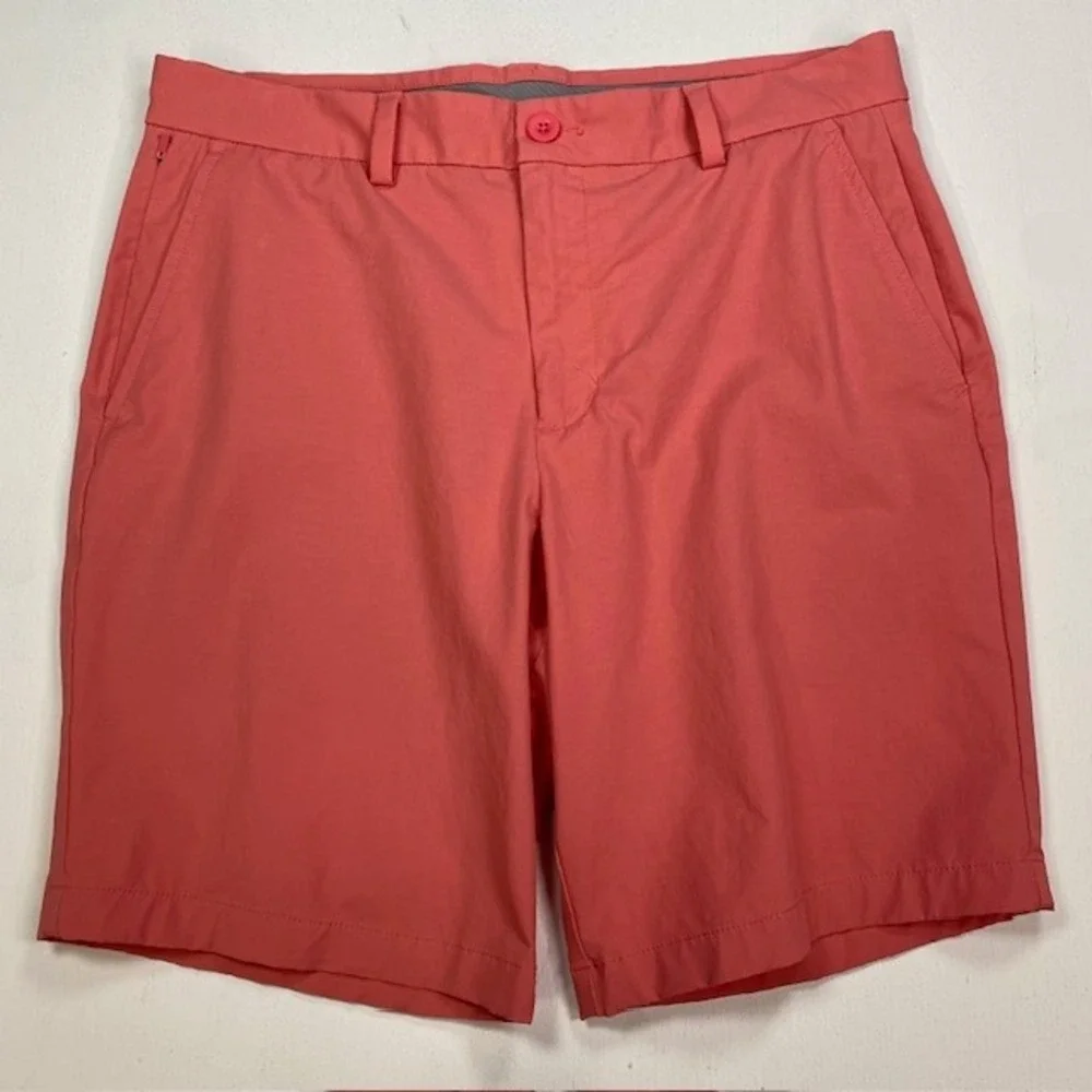 Vineyard Vines Mens On-The-Go Shorts 32 Coral Pink Stretch Golf 1H001073